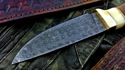 Artisan Crafted Damascus Steel Skinning Knife for Hunters - Korvel