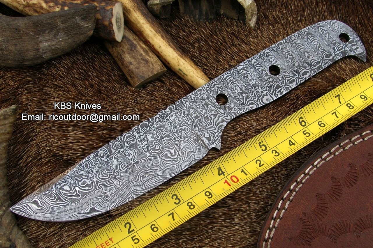 Premium Damascus Blank Blade for Crafting - Korvel