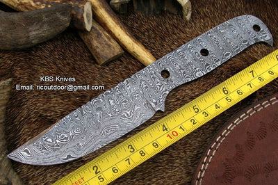 Premium Damascus Blank Blade for Crafting - Korvel