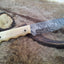 The Wilderness Edge: Premium Custom Damascus Steel Hunting Knife | Bone Grip | 10-Inch | KBS Knives - Korvel