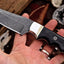 Premium Custom Deer Hunting Knife with Exquisite Damascus Steel Blade - Korvel