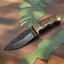 Premium Handmade Damascus Steel Deer Skinning Knife with Olivewood Handle - 8.5-inch - Korvel