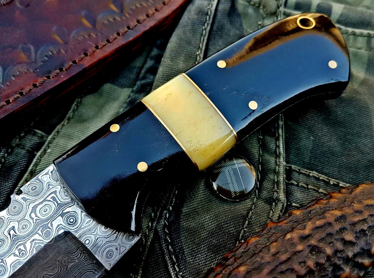 Artisan Crafted Raindrop Damascus Steel Skinning Knife - Korvel