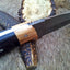 Exquisite Damascus Double Edge Knife with Buffalo Horn Handle - Korvel