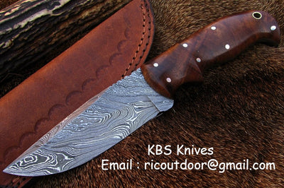 Artisan Crafted Damascus Steel Skinning Knife - Korvel