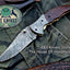 Exquisite Handmade Damascus Steel Folding Knife - Korvel