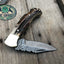 Exquisite Custom Handmade Damascus Steel EDC Folding Knife with Antler Handle - Korvel