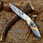 MasterCraft Handcrafted Damascus Steel Folding Knife with Elegant Steel & Brass Handle - Korvel