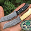Exquisite Custom Handmade Damascus Steel Tanto Blade EDC Knives - Korvel