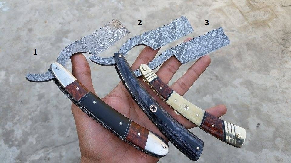 Exclusive Luxury Straight Razor with Damascus Steel Blade & Leather Case - KBS Knives Store - Korvel