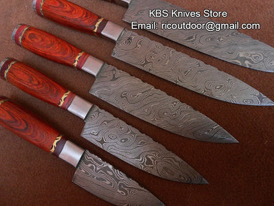 Premium Handcrafted Damascus Steel Knife Set - Korvel