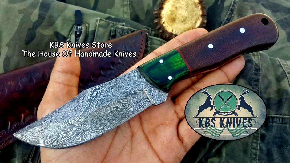 Premium Custom Damascus Steel Hunting and Skinning Knife - Korvel