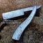 Exquisite Damascus Steel Antique Razor with Leather Case - Exclusive at KBS Knives Store - Korvel