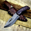 Premium Custom Damascus Steel Raindrop Hunting and Skinning Knife - Korvel