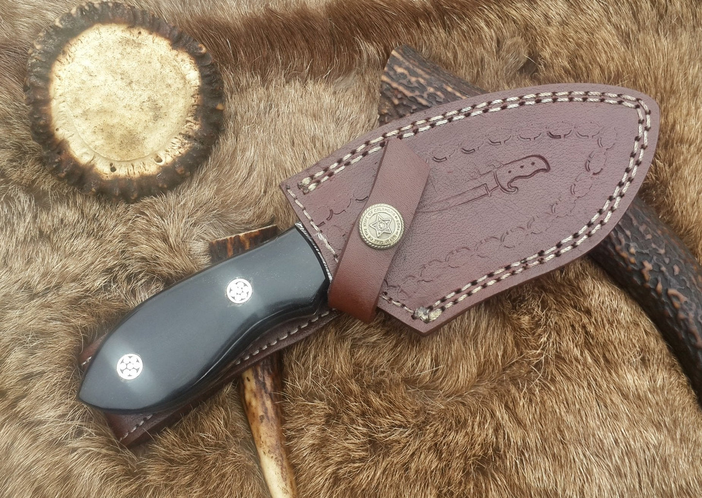 Artisan Crafted Damascus Drop Point Knife - Korvel