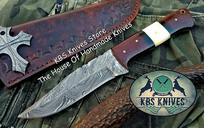 Premium Custom Damascus Steel Skinning Knife for Hunters - Korvel