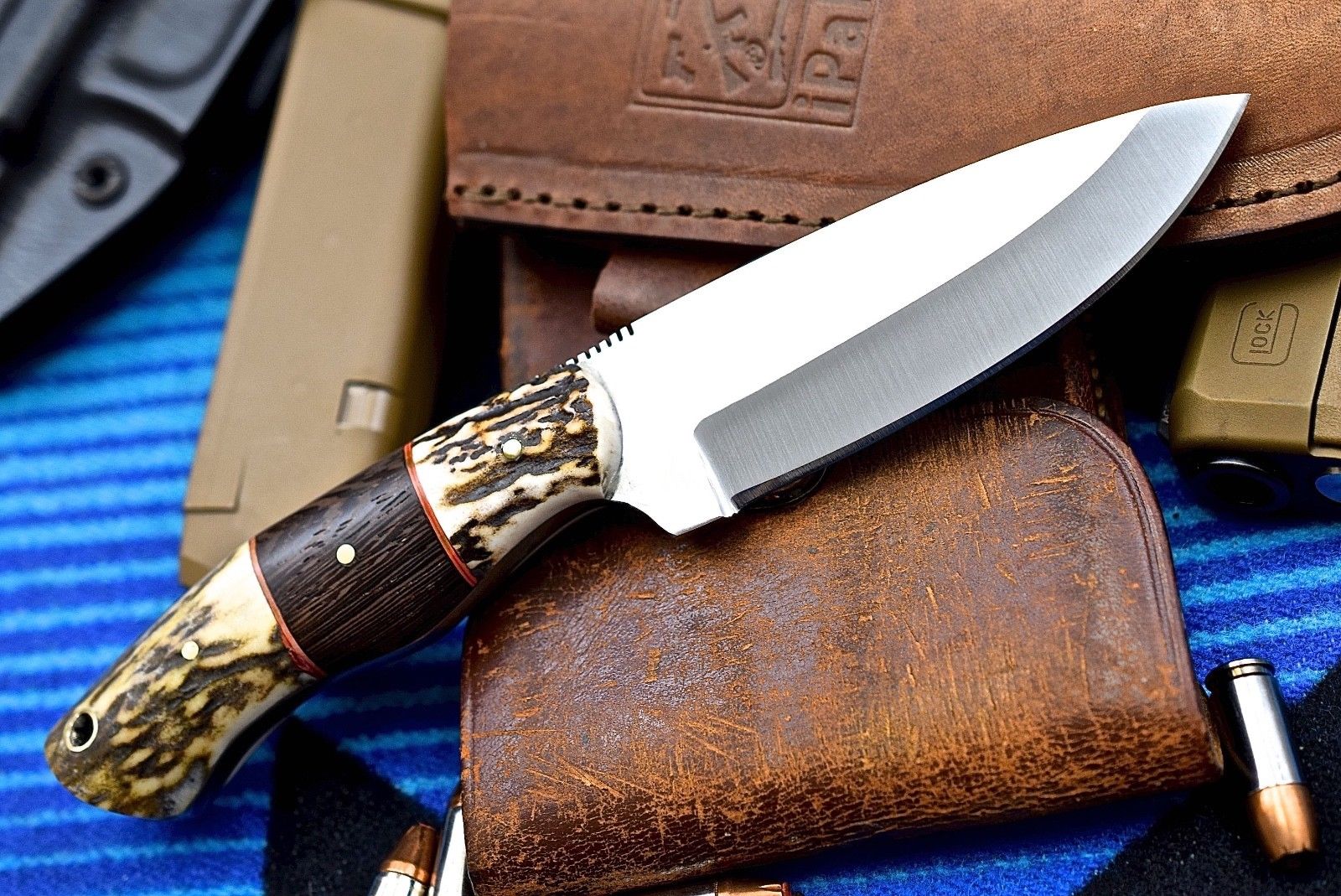 Premium Custom D2 Steel Hunting Knife with Antler Grip - Korvel