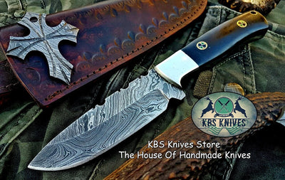 Artisan Damascus Steel Hunting and Skinning Knife - Korvel