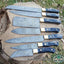 Premium Full Tang Damascus Steel Kitchen Knife Set with Exotic Wood Handles - Korvel
