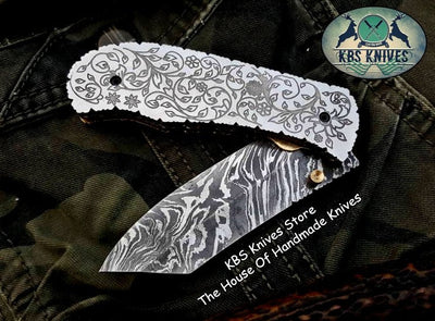 Artisan Crafted Damascus Steel Folding Pocket Knife - Korvel