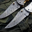 Artisan Crafted Damascus Steel Folding Knife - Custom Handmade - Korvel
