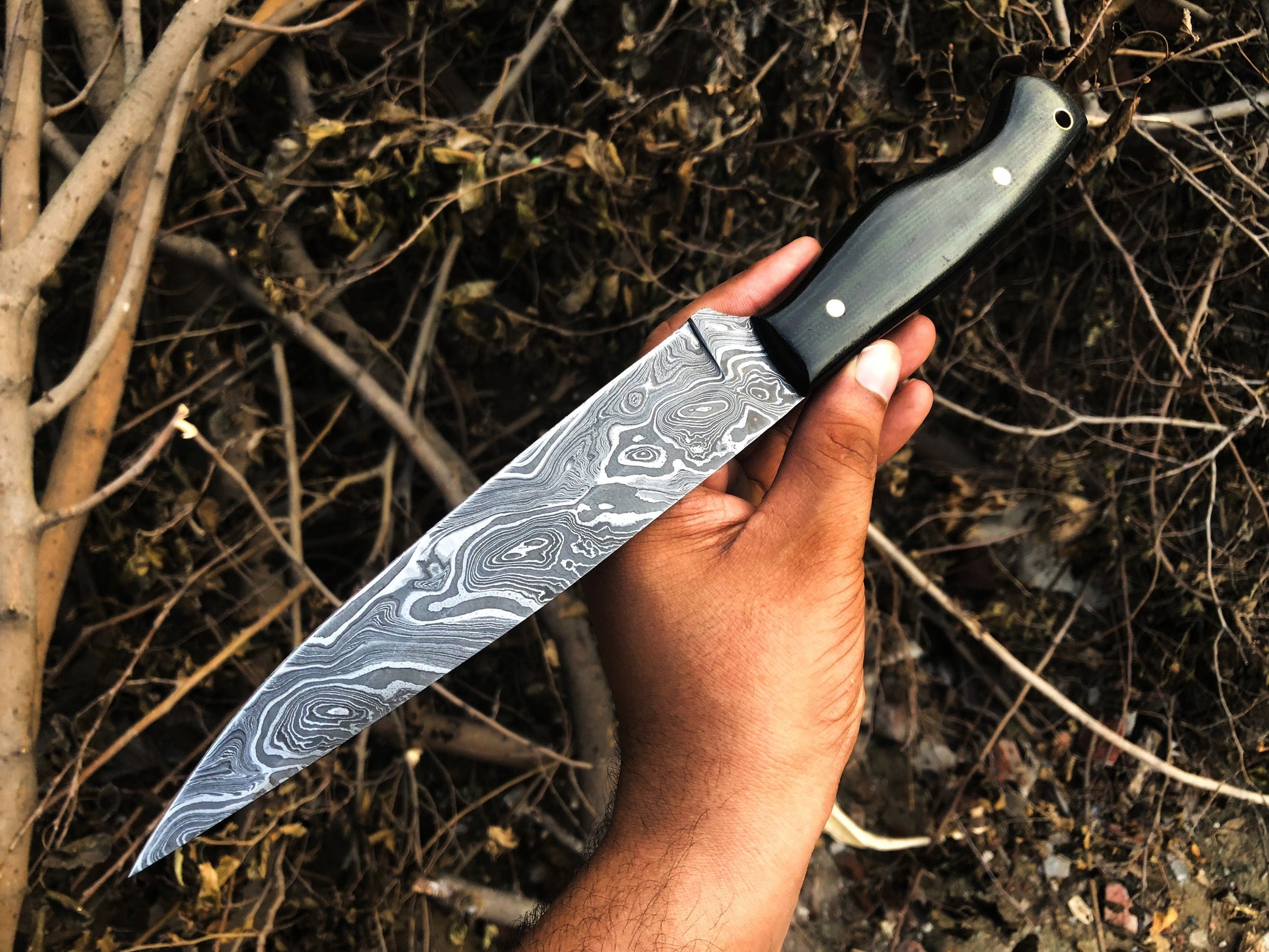 Premium Full Tang Custom Damascus Steel Hunting Knife - Korvel