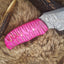 Vibrant Pink Pakka Wood Damascus Steel Skinning Knife – 7-Inch Precision Tool - Korvel