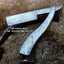 Exquisite Damascus Steel Antique Razor with Leather Case - Exclusive at KBS Knives Store - Korvel