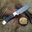 KBS Knives: Premium Handmade Fixed-Blade Hunting Knife | Unique Raindrops Damascus Steel | 10-Inch - Korvel