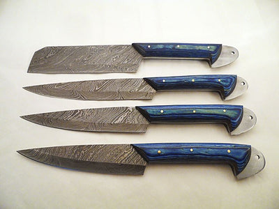 Exquisite Custom Handmade Damascus Steel Kitchen Knife Collection - Korvel
