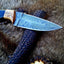 Exquisite Damascus Double Edge Knife with Buffalo Horn Handle - Korvel