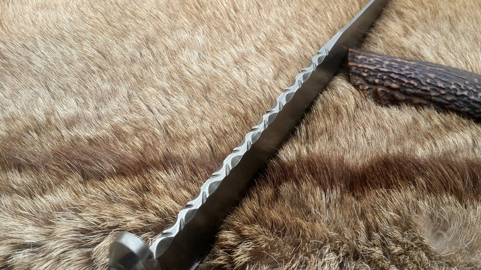 Premium Custom Wild Pig Hunter Bowie Knife - 16" Damascus Steel Blade with Black Micarta Handle - Korvel