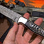 Premium Damascus Steel Skinning Knife with Leather Sheath - Korvel