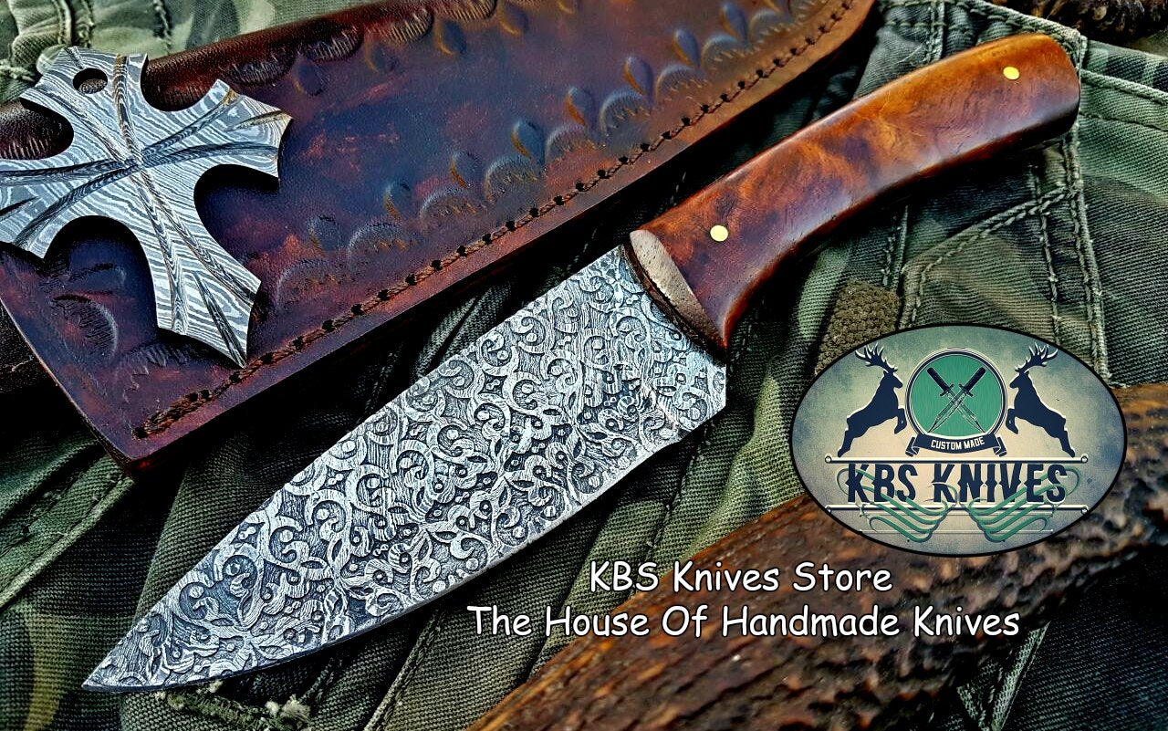 Premium Custom Damascus Steel Hunting and Skinning Knife - Korvel