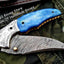 Exquisite Custom Damascus Steel Folding Pocket Knife - Korvel