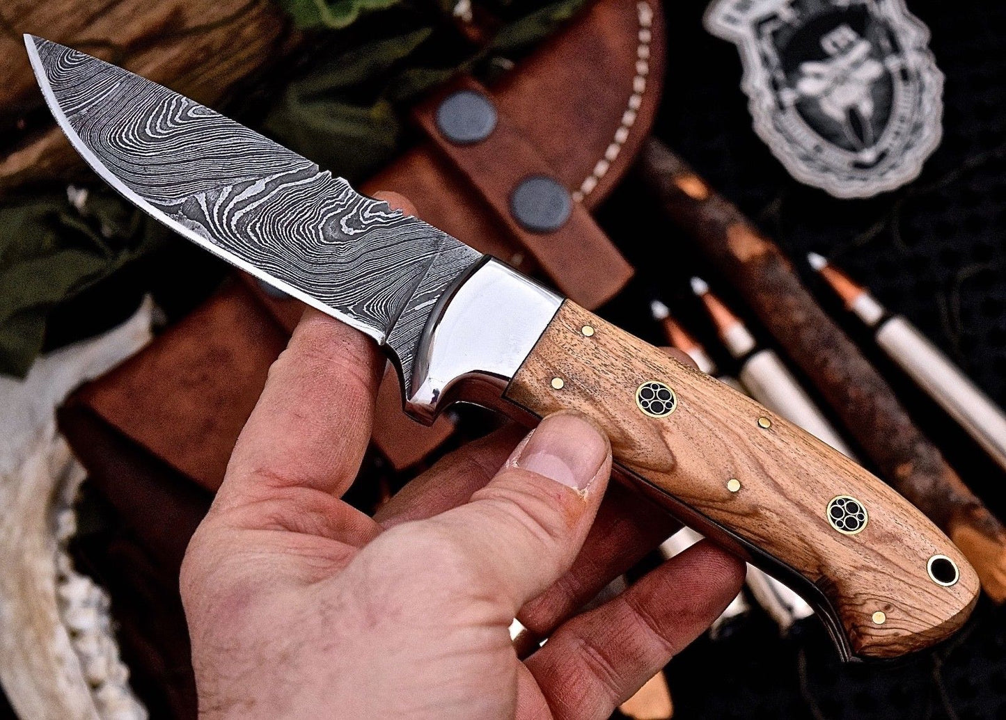 Premium Handmade Damascus Steel Skinning Knife - Korvel