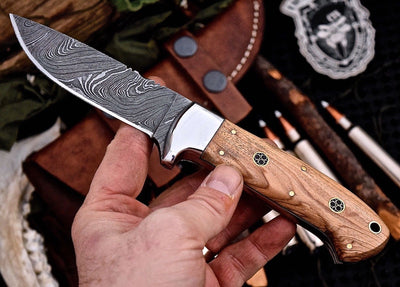 Premium Handmade Damascus Steel Skinning Knife - Korvel