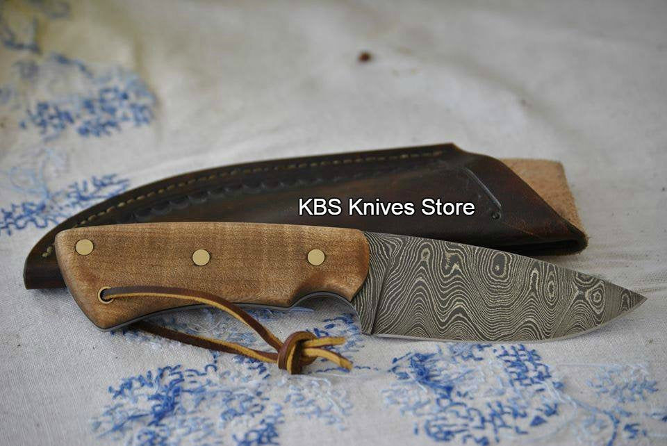Premium Full Tang Damascus Steel Skinner Knife - Handcrafted Excellence - Korvel