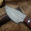 Premium Damascus Steel Skinning Knife with Exquisite Bone and Rosewood Handle – 7 Inches Long - Korvel