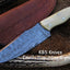 Premium Custom Damascus Deer Hunting Knife | 10" | Bone Grip | KBS Knives - Korvel
