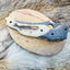 Artisan Crafted Damascus Steel Folding Pocket Knife with Engraved Bone Handle & Leather Sheath - Korvel