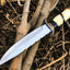 Premium Hunting Bowie Knife | D2 Steel Blade | Artistic Handle with Damascus Guard | 13 Inches | Leather Sheath Included | KBS Knives Store - Korvel
