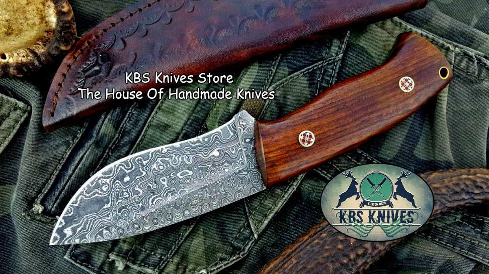 Premium Custom Damascus Steel Skinning Knife for Outdoor Enthusiasts - Korvel