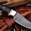 Premium Custom Deer Hunting Knife with Exquisite Damascus Steel Blade - Korvel