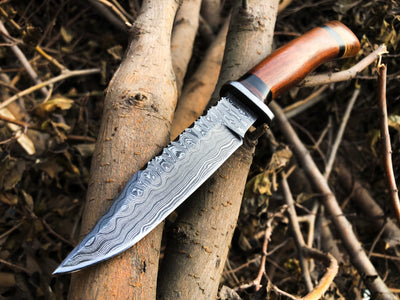 Premium Custom Handmade Damascus Steel Hunting Knife - Korvel