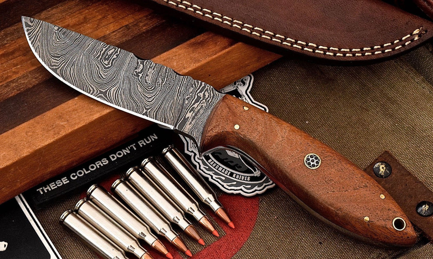 Premium Custom Damascus Steel Hunting and Camping Knife - Korvel