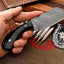 Artisan Crafted Damascus Steel Sheepsfoot Razor Knife with Buffalo Horn Handle - Korvel