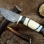 The Artisan's Edge: Premium Handmade Damascus Steel Hunting Knife | Camel Bone & Brass Details | 9 Inches | KBS Knives - Korvel