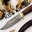 Exquisite Handmade Raindrop Pattern Damascus Steel Hunting Knife - Korvel