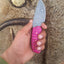 Vibrant Pink Pakka Wood Damascus Steel Skinning Knife – 7-Inch Precision Tool - Korvel